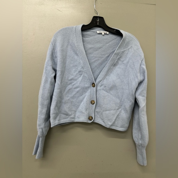Reformation Varenne Cashmere Light Blue Cardigan Sweater size small